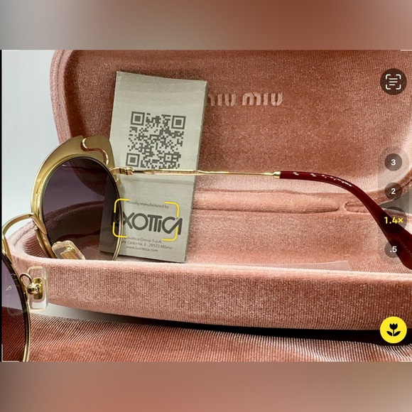 miu miu 57TS HB5-GRO Blue garnet gold cat eye ‼️Size 54-20-140 Authentic - Picture 11 of 15